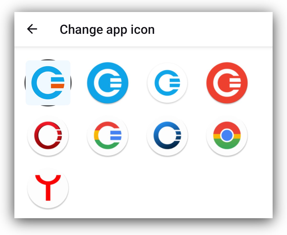 Choose app icon