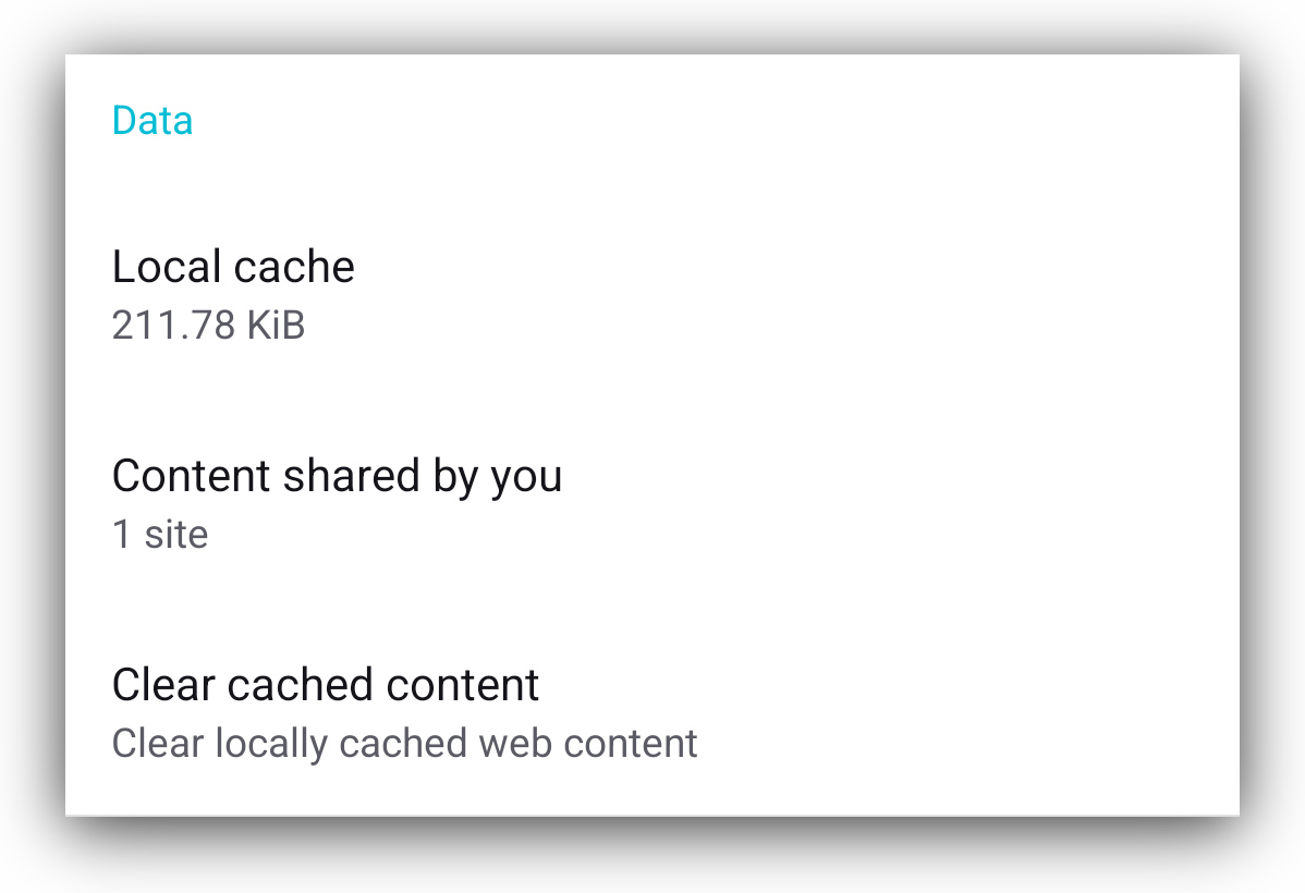 Data in cache