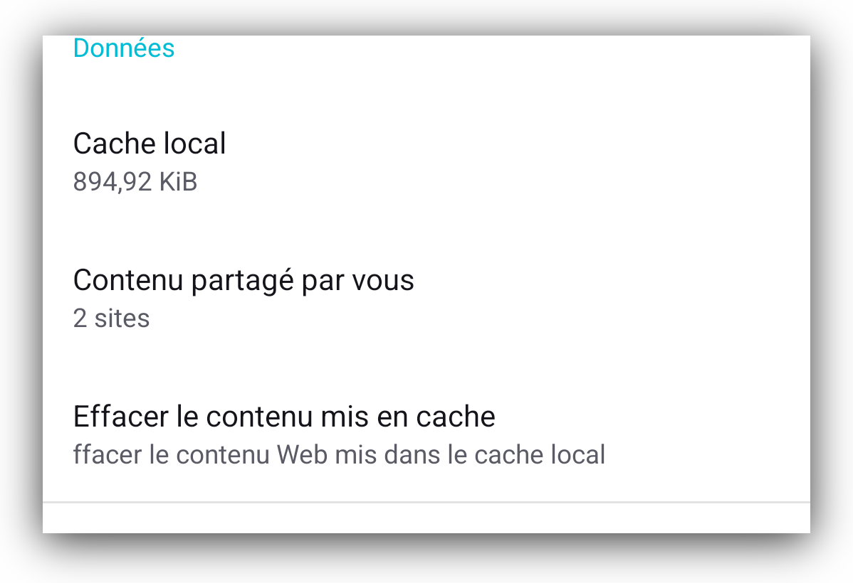 Data in cache