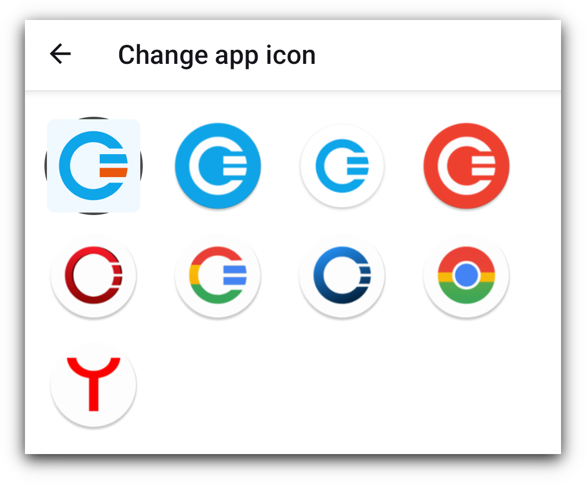 Choose app icon