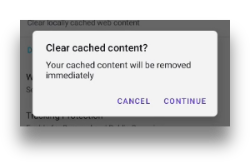 Clear cached content