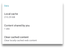 Data in cache