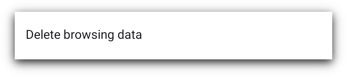 Delete browsing data setting