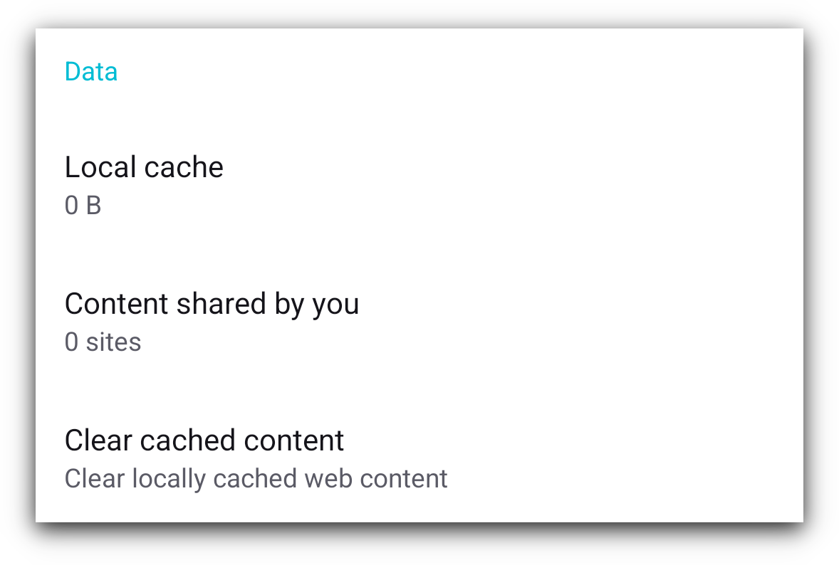 No data in cache