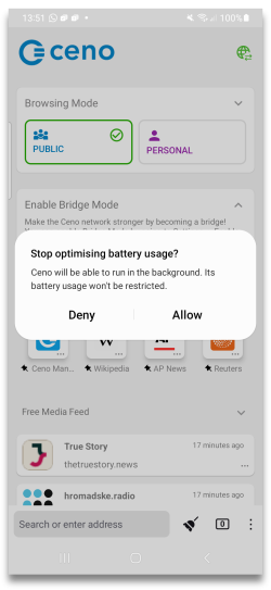 Do not optimise battery