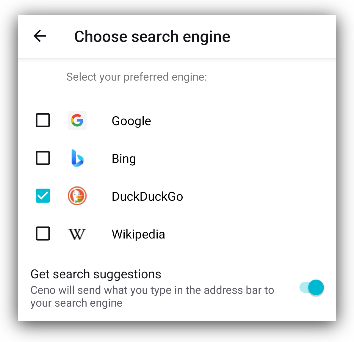Default search engine