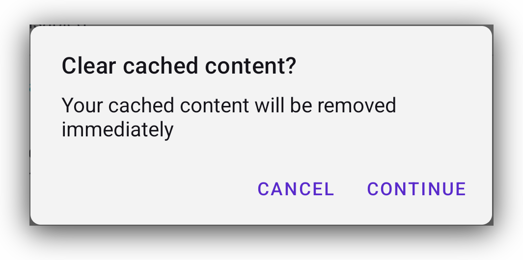 Clear cached content