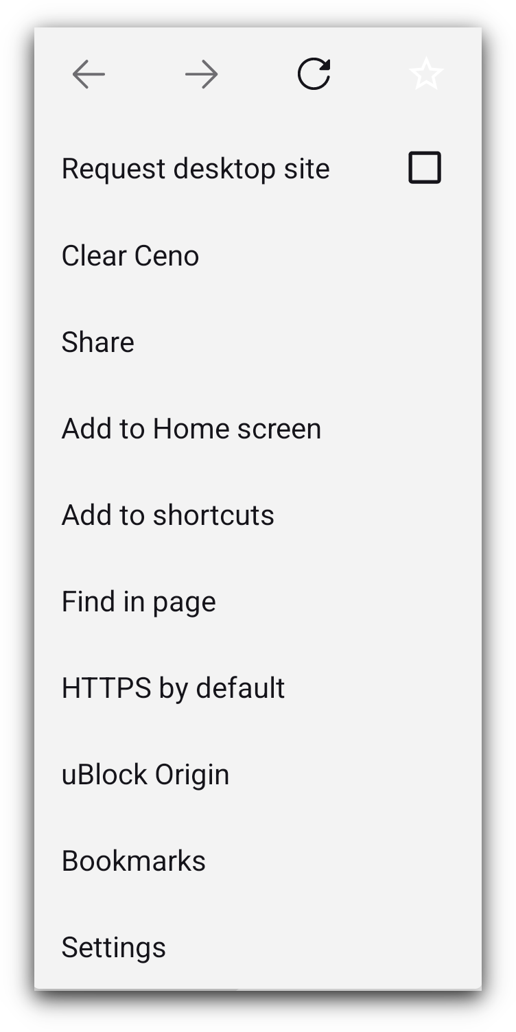 Webpage menu